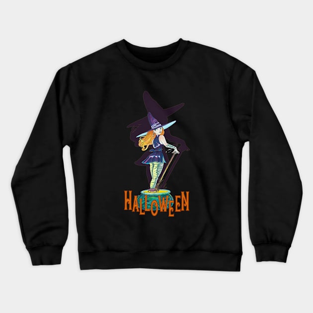 Halloween Witch Crewneck Sweatshirt by CarmoStudio